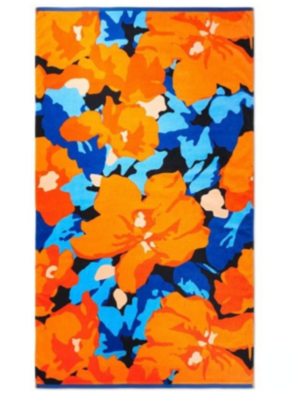 NWOT Tabitha Brown Floral Print Beach Towel Orange/Blue